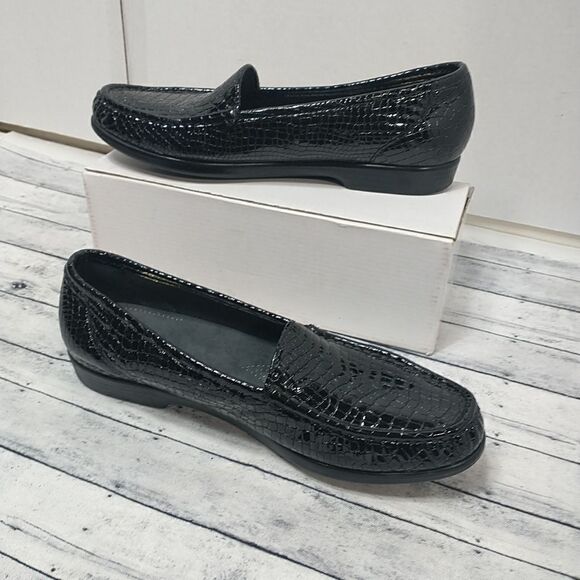 SAS Tripad Comfort Croc. Design Slip On Loafer Black Patrnt Leather women's 11N - Picture 5 of 10